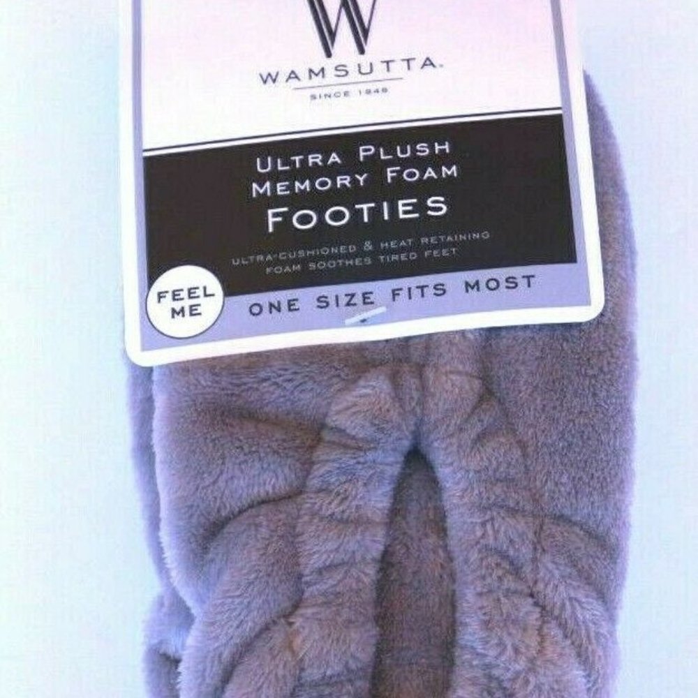 Wamsutta Ultra Plush Memory Foam Footies Slippers. - Picture 2 of 4